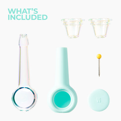 sky blue iridescent modular pipe what's included