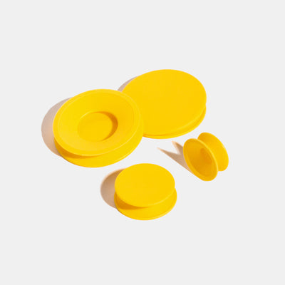 Yellow cleaning cap listing image, white background 