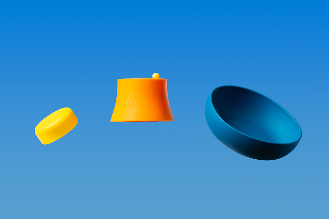 Assorted bong covers against a blue background