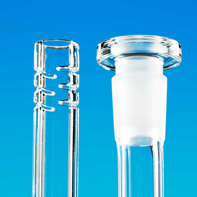 10 mm downstem clear glass close up 