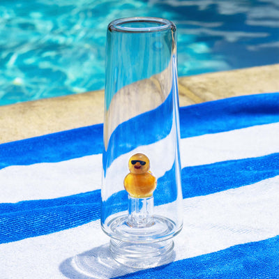duck percolator tube close up poolside 