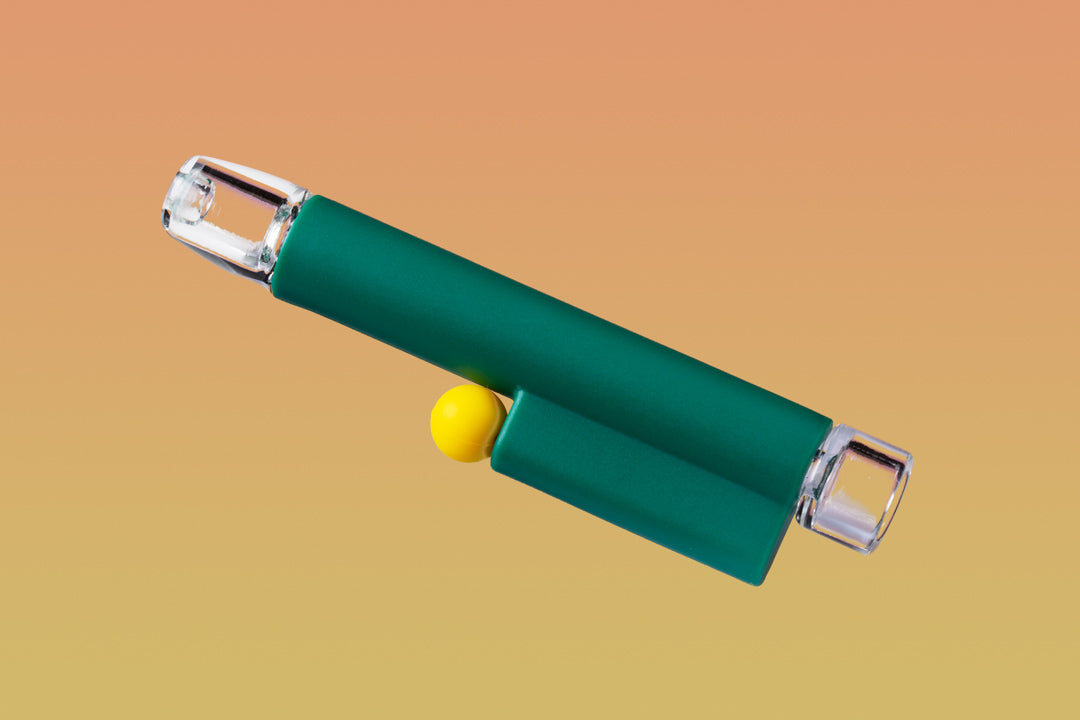 floating one-hitter against an orange background