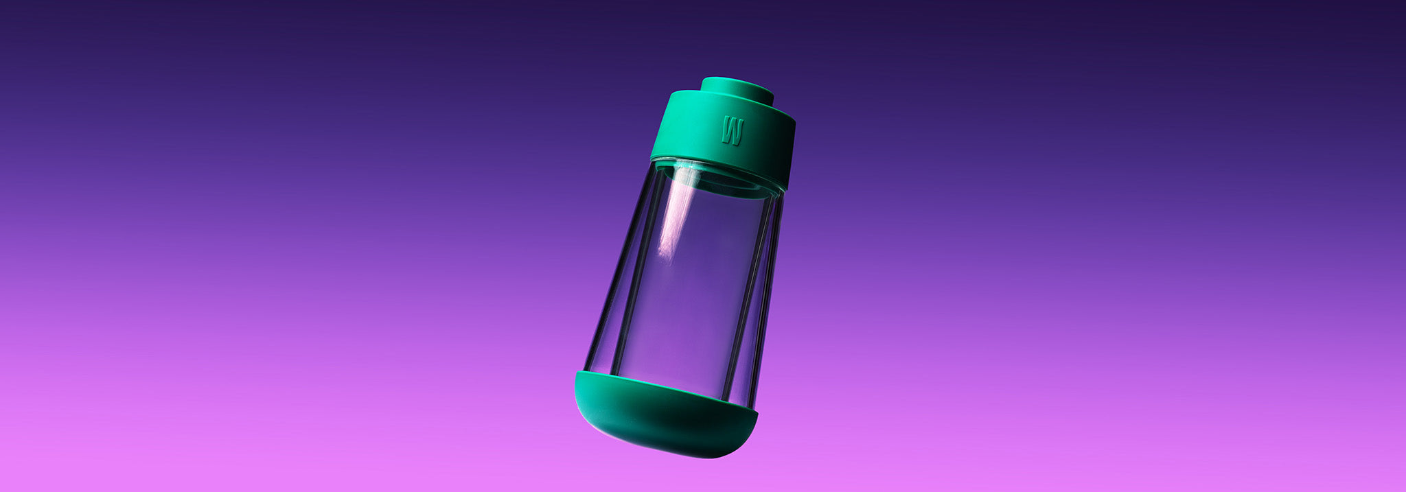 gravity bong floating against purple banner