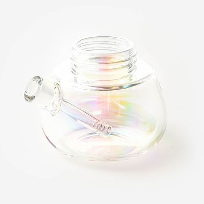 iridescent mini bong base, white background 