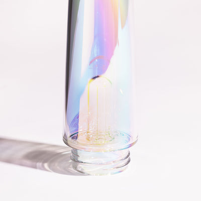 iridescent percolator tube for glass bongs close up 