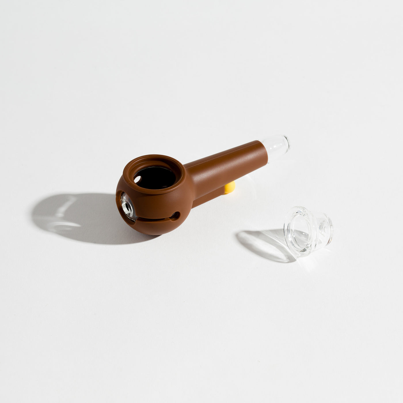 Leather Brown Pipe dissembled with white background 