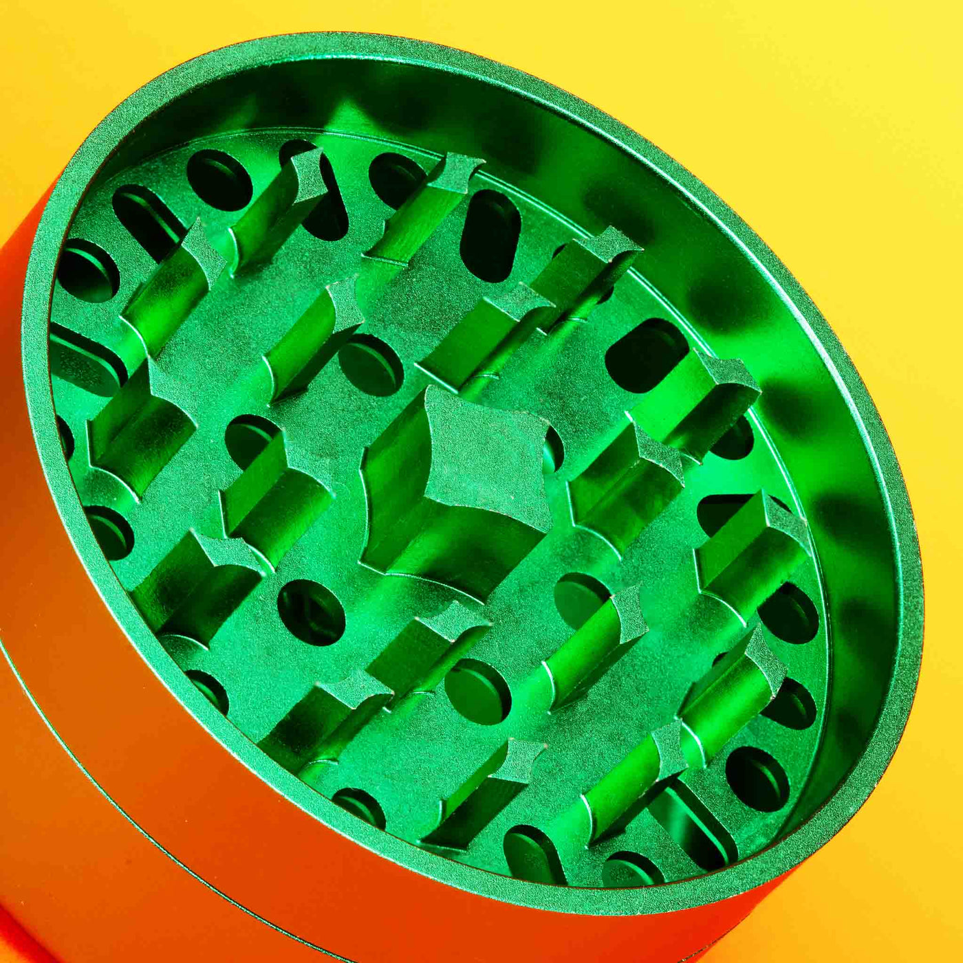 metal grinder teeth closeup