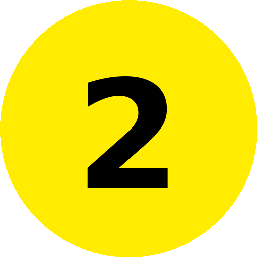 number 2 circle icon against yellow background 