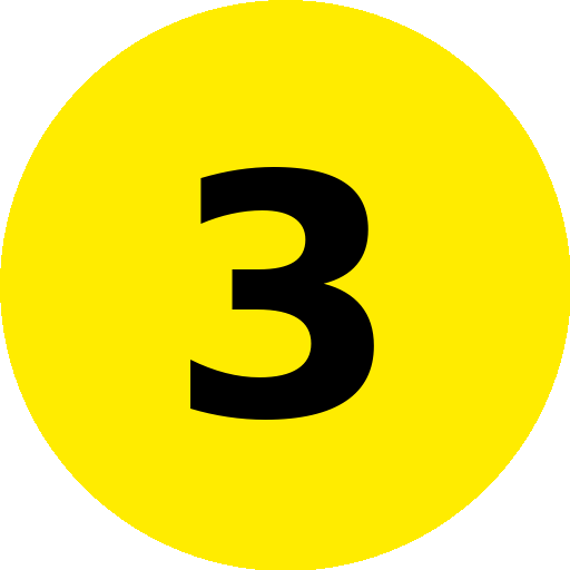 number 3 circle icon against yellow background 