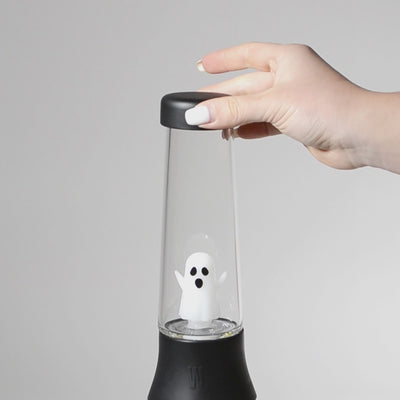 Black ghost percolator close up with water bubbling, showing high quality glass and smooth filtration 