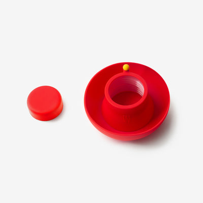 red silicone bong covers against white background. 