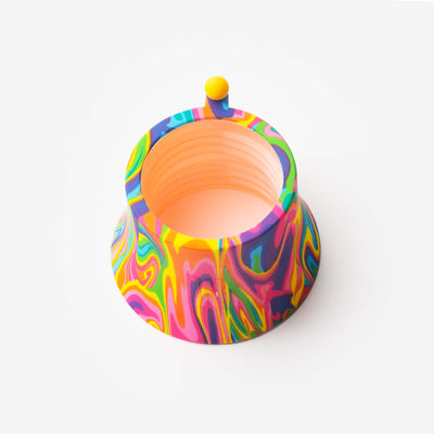 Swirl silicone bong connector in a white background