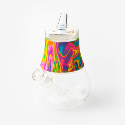 Swirl Mini bong side view, white background