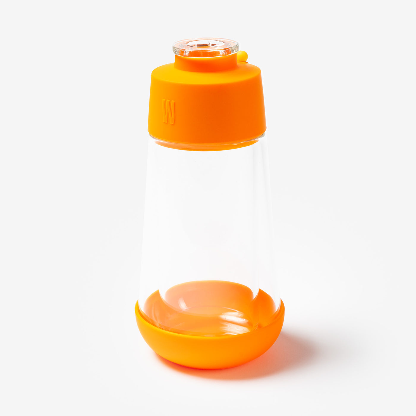 pumpkin orange gravity bong against white background 