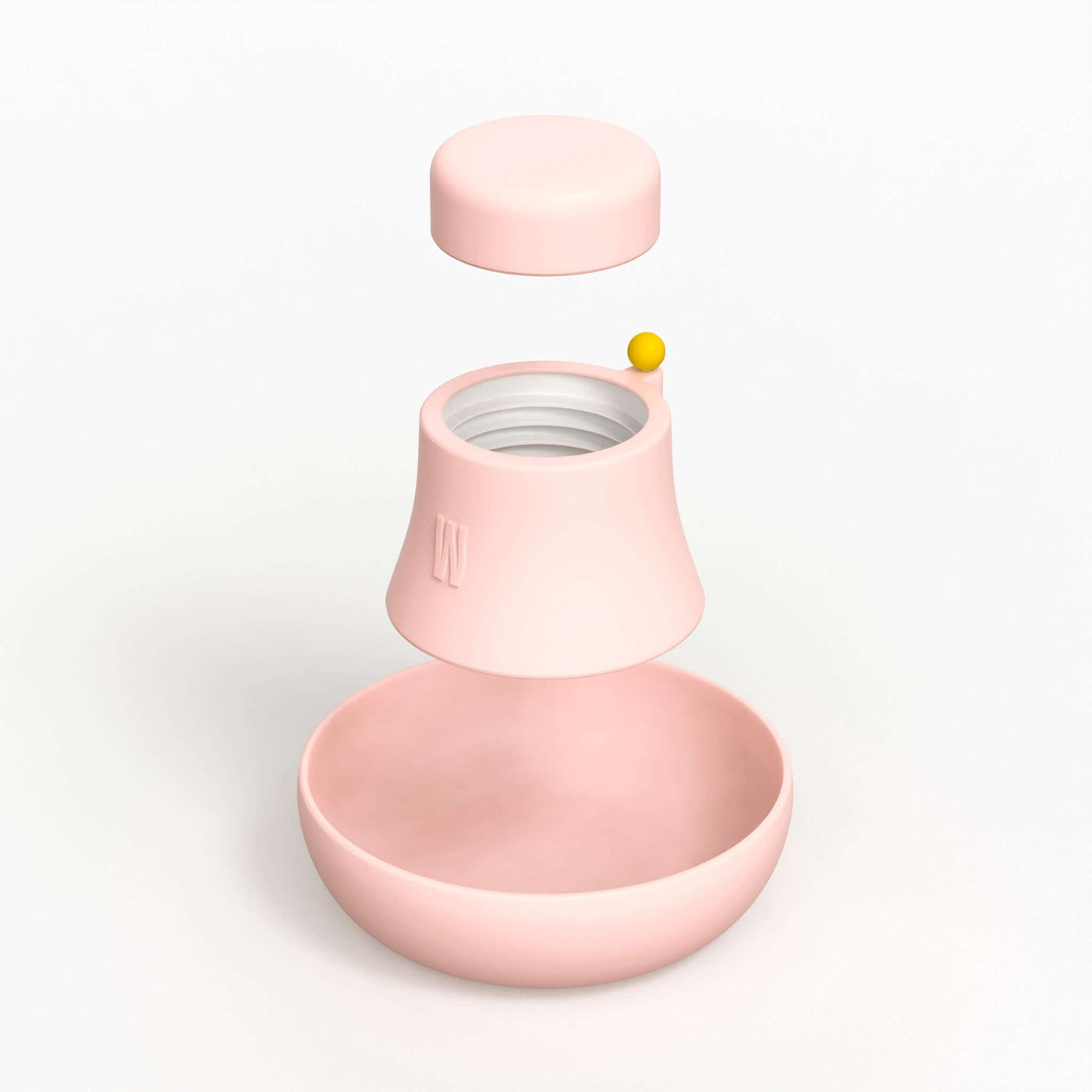 Rendered product photo of baby pink silicone covers with a yellow poker.
