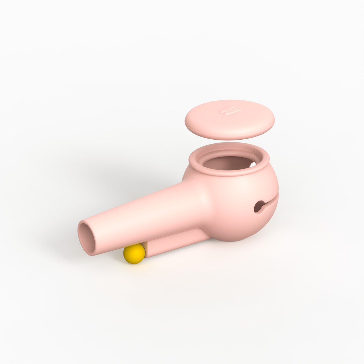 Rendered product photo of baby pink covers with cap uncovered, appearing to float in mid-air.