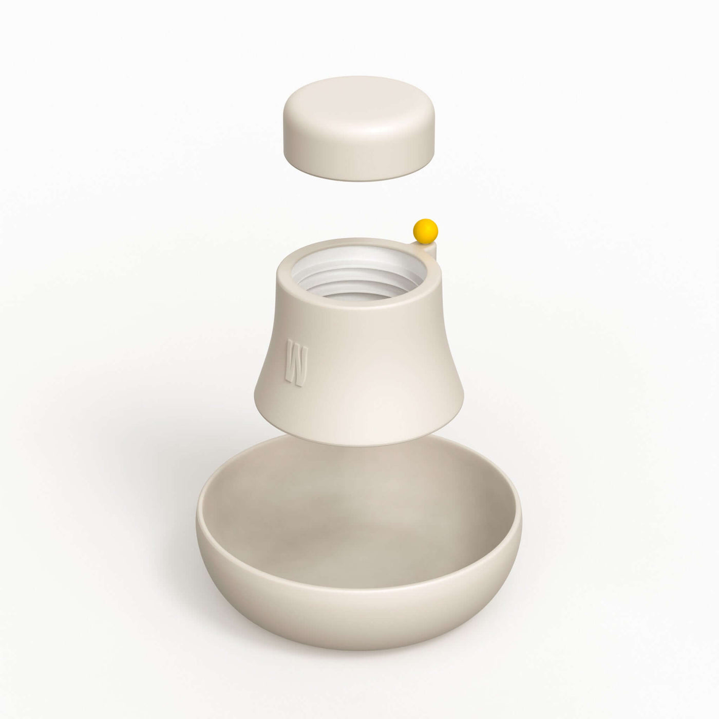 Rendered product photo of cream white silicone covers with a yellow poker.