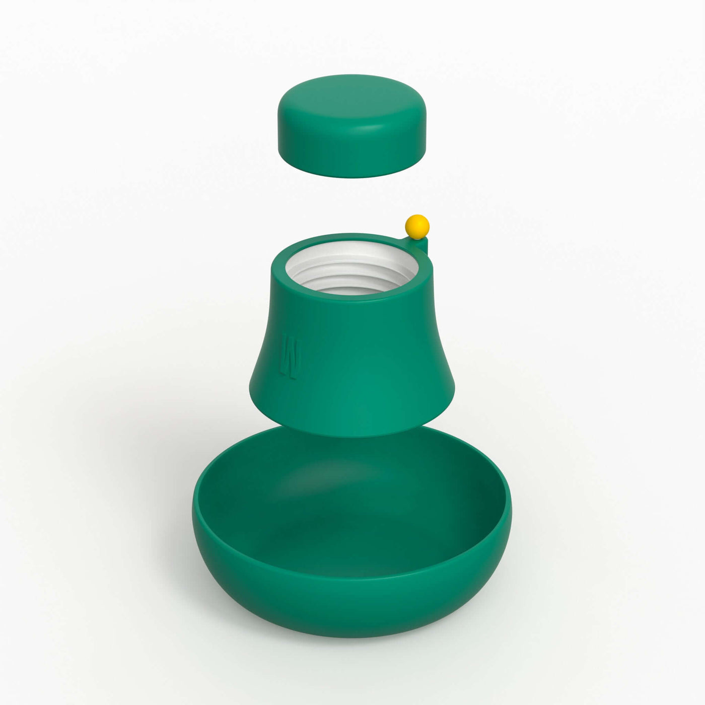Rendered product photo of forest green silicone covers with a yellow poker.
