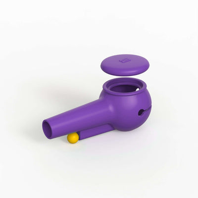 Render of a Weeday grape purple silicone pipe cover for glass pipe protection, on a white background.