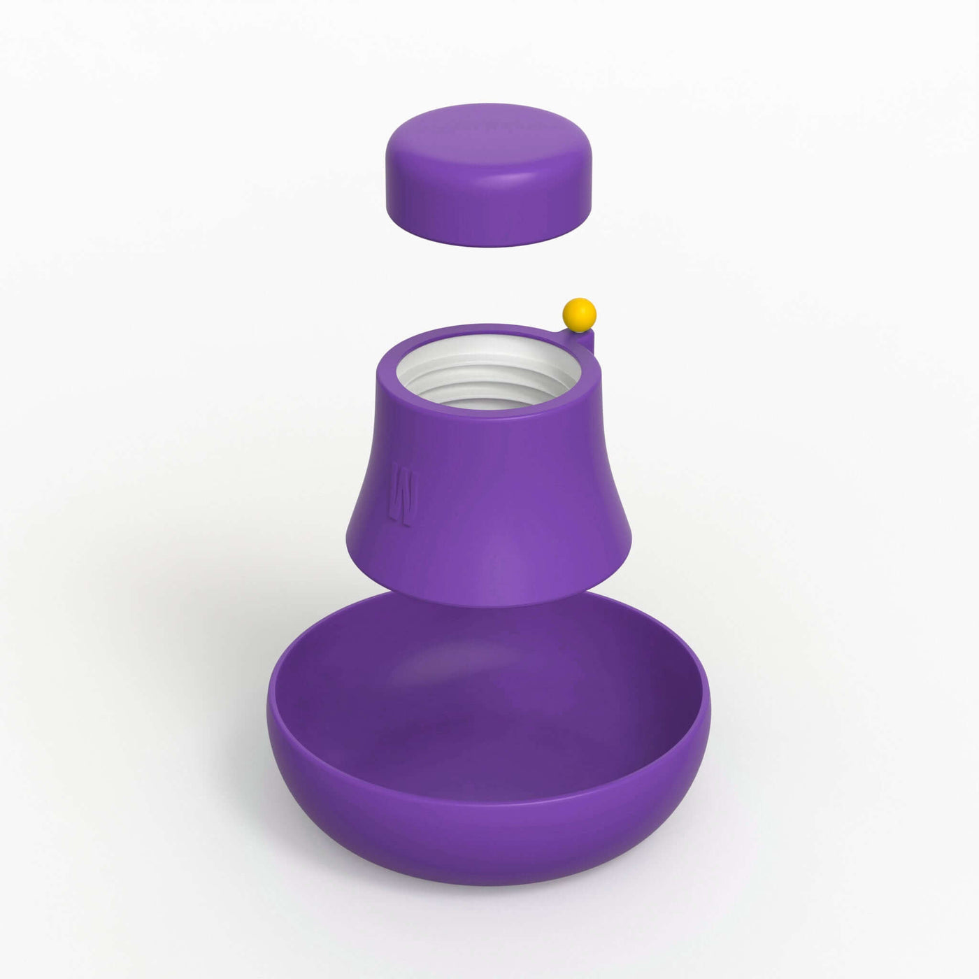 Render of Weeday grape purple silicone bong cover for glass bong protection, on a white background