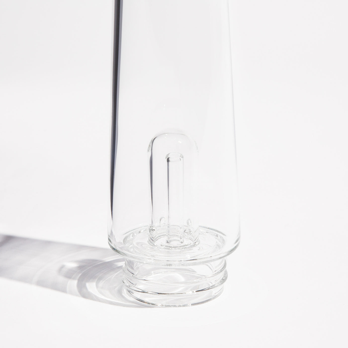 Closeup of the glass percolator tube for Weeday modular bong