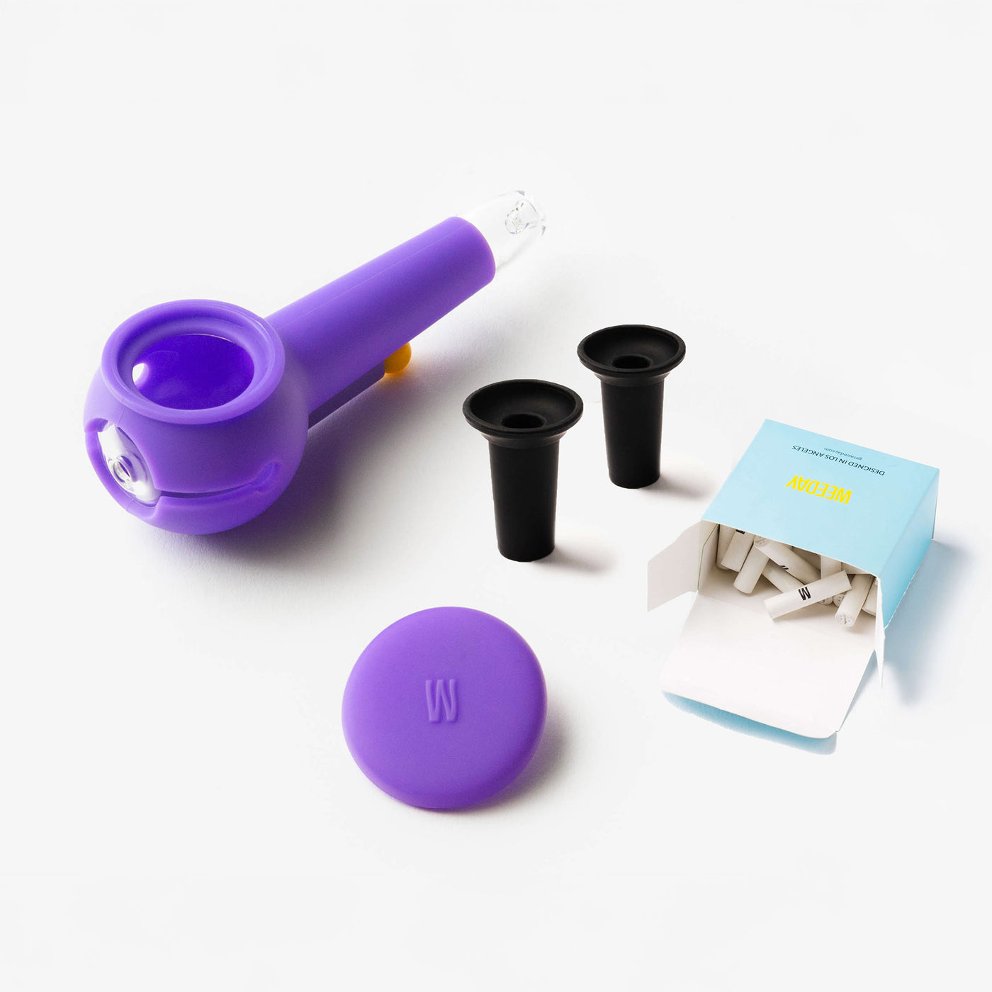 weeday purple pipe with filters and filter holders 