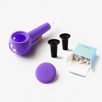 weeday purple pipe with filters and filter holders 