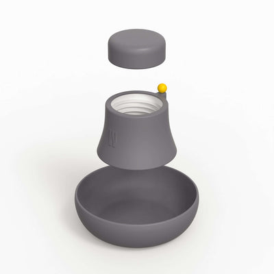 Rendered product photo of smoke gray silicone covers with a yellow poker.