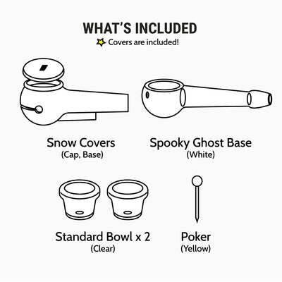 Illustration of what is included in the white ghost pipe